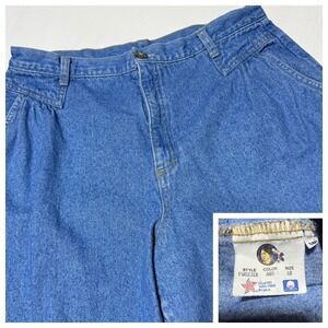 Vintage 80's Woman's Cherokee Pleated Hi Rise Denim Baggy Jeans Size 18 USA Made